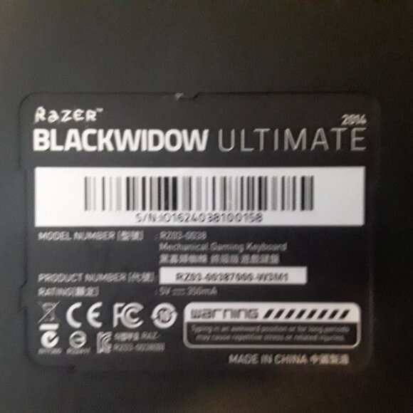 Razer BlackWidow Ultimate 2014 Gaming Keyboard RZ03-0038 - Picture 8 of 10